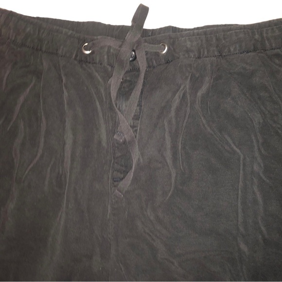 American Eagle Relaxed Drawstring Casual Pant Sz. 14 Black Straight Leg Pockets - Picture 3 of 4